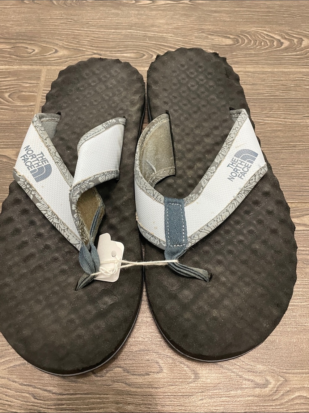 The North Face Light Blue & Black Thong Sandals